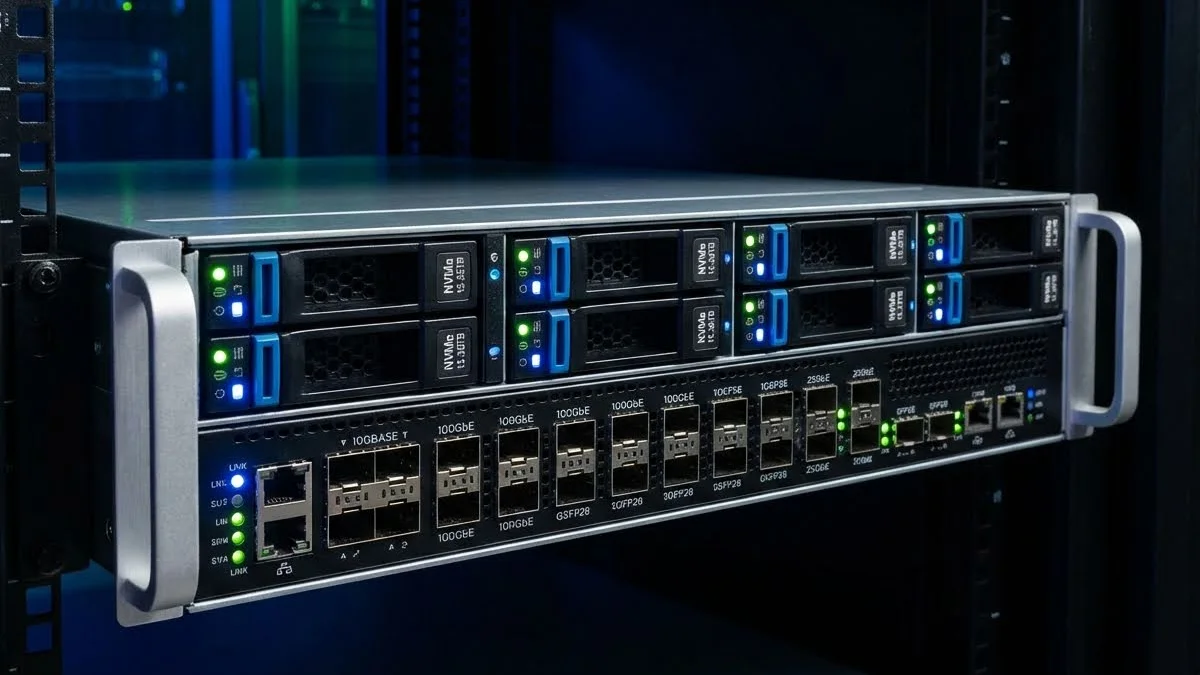 Rack-mounted servers in a datacenter