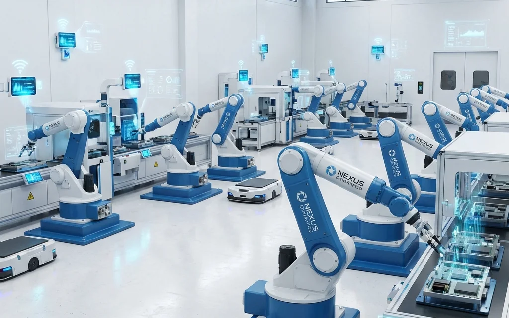 Automated production line in a manufacturing plant