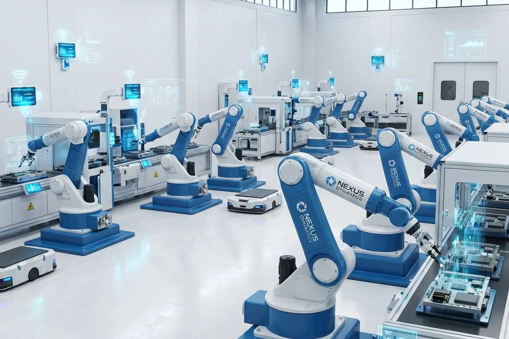 Automated production line in a manufacturing plant